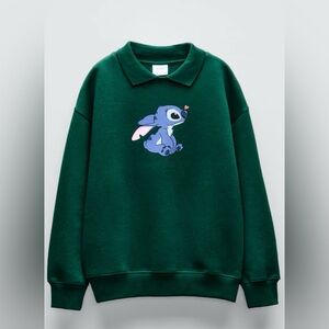 ZARA Kids NWT Sweater Disney LILO and Stitch/ Stitch and Angel green size 6-7